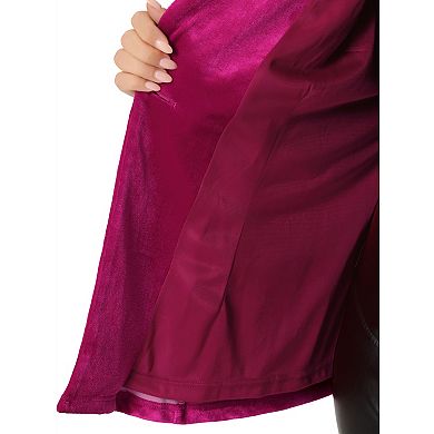 Women's Plus Size Velvet Blazers V Neck Notched Lapel Blazer