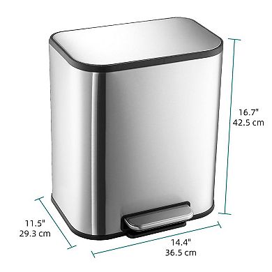 Garvee Ladder-Type Trash Can with Lid and Removable Inner Bucket for Home Outdoor Office
