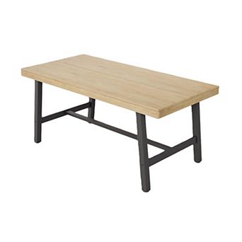 4-6 Person Industrial Dining Table, 62.99" Long Wood & Metal Rectangular Table for Kitchen