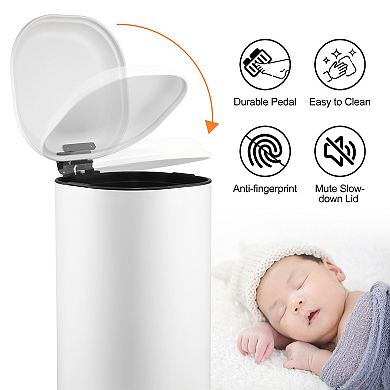 Garvee Square Bathroom Step Trash Can without Inner Liner for Home