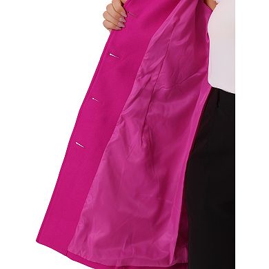 Women's Plus Size Contrast Collar Single Breasted Long Coat