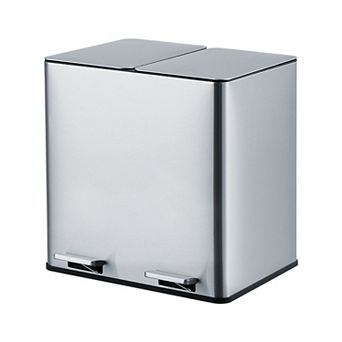 Garvee 30L Stainless Steel Step Trash Cans with Removable Inner Buckets for Home