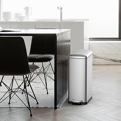 Garvee Kitchen Step Trash Can with Narrow Stainless Steel Design