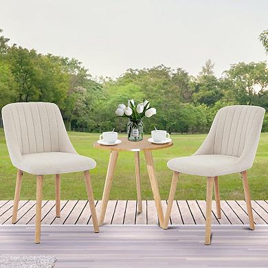 Dining Chairs Set of 2 with Ergonomic Back, 300LB Capacity & Sturdy Oak Legs