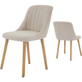 Dining Chairs Set of 2 with Ergonomic Back, 300LB Capacity & Sturdy Oak Legs