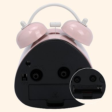 Triangle Shape Mechanical Alarm Clock, Loud Alarms, Cute Animals Pattern for Teens 3.4"x2.2"x4.4"