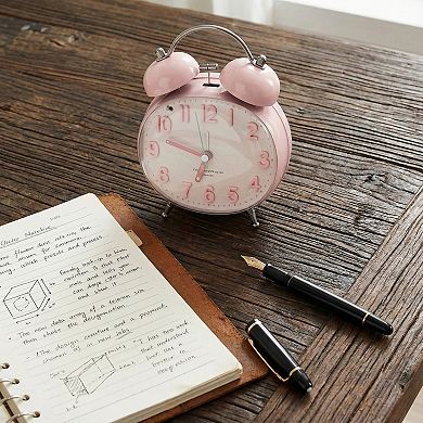 Egg Shape Mechanical Alarm Clock, Loud Alarm Traditional Dual Bell Design for Bedroom 4.5"x3.1"x5.8"