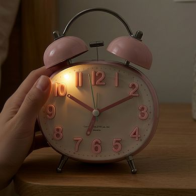 Egg Shape Mechanical Alarm Clock, Loud Alarm Traditional Dual Bell Design for Bedroom 4.5"x3.1"x5.8"