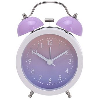 Metal Alarm Clock Gradient Colorful Design, Lound Clear Alarm for Bedroom Living Room 3.3"x2.0"x5.1"