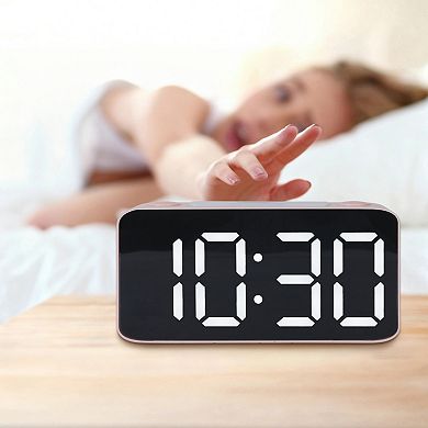 Digital Alarm Clock Large 7 LED Display, Dual Alarms, USB Charging Ports 6.5"x1.77"x3.14"