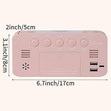 Digital Alarm Clock Large 7 LED Display, Dual Alarms, USB Charging Ports 6.5"x1.77"x3.14"