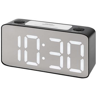 Digital Alarm Clock Large 7 LED Display, Dual Alarms, USB Charging Ports 6.5"x1.77"x3.14"