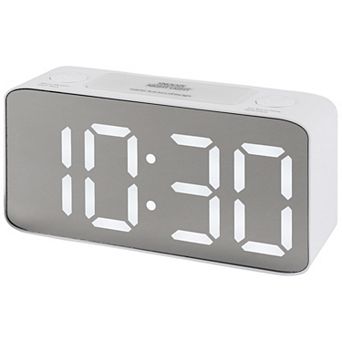 Digital Alarm Clock Large 7 LED Display, Dual Alarms, USB Charging Ports 6.5"x1.77"x3.14"