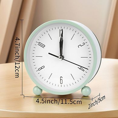 Vintage Mechanical Alarm Clock, Retro Metal Casing, Night Light, Ideal for Bedroom 4.5"x2.0"x4.7"
