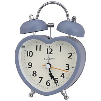 Mechanical Alarm Clock, Heart Shape Design, Loud Alarm, Nightlight for Bedroom 3.3"x2.2"x5.1"
