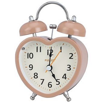 Mechanical Alarm Clock, Heart Shape Design, Loud Alarm, Nightlight for Bedroom 3.3"x2.2"x5.1"