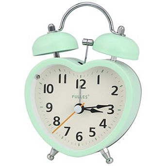 Mechanical Alarm Clock, Heart Shape Design, Loud Alarm, Nightlight for Bedroom 3.3"x2.2"x5.1"