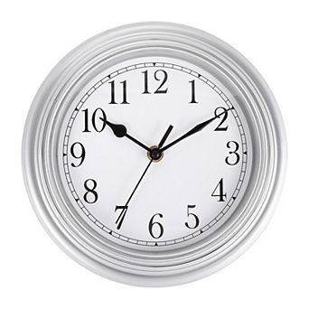 Vintage Wall Clock, 9" Plastic Finish Clock with Battery Operated Easy Install for Living Room