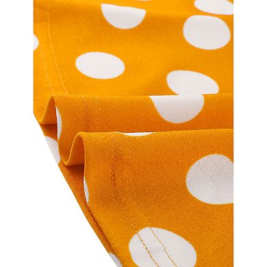 Women's Plus Size Top Casual Short Sleeve Polka Dots Peplum Tops Shirts