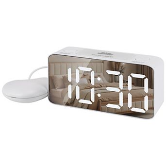 Digital Alarm Clock Large 7 LED Display, Dual Alarms, USB Charging Ports for Bedroom 6.7"x2.0"x3.1"