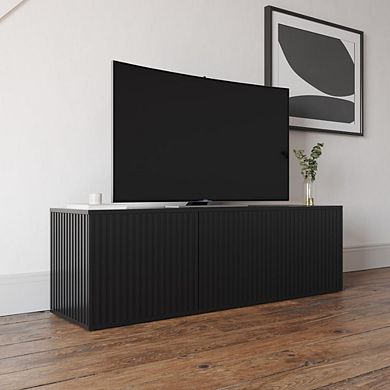 Nexera Trelisse Black 60 inch TV Stand with 3 doors