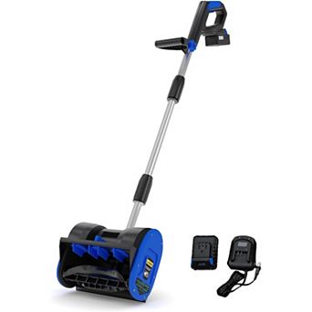 Cordless Electric Snow Shovel,20V 4.0Ah Battery & Charger, Brushless Motor,Clears 12" Wide x 8" Deep