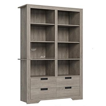 72 in Tall Bookcase,Bookcase and Bookshelves with Storage,Large Freestanding Display Storage Shelves