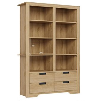 72 in Tall Bookcase,Bookcase and Bookshelves with Storage,Large Freestanding Display Storage Shelves