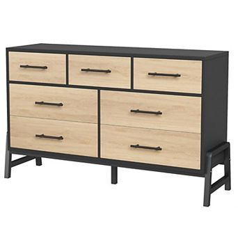 7 Dresser for Bedroom, Freestanding 52" Wide Drawer Dresser with Storage,Wooden Closet Storage Chest