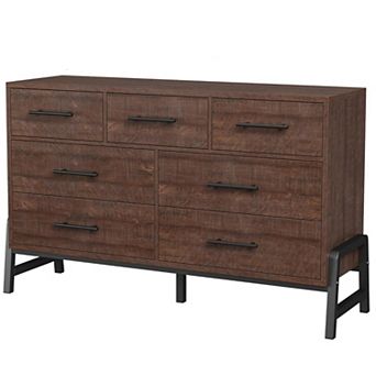 7 Dresser for Bedroom, Freestanding 52" Wide Drawer Dresser with Storage,Wooden Closet Storage Chest