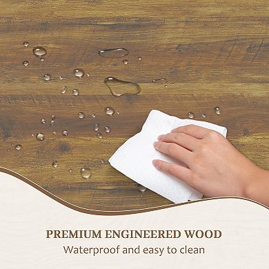 70.8 Inch Farmhouse Rustic Wood Dining Table - Heavy Duty Metal Legs, Seats 6-8, Scratch-Resistant