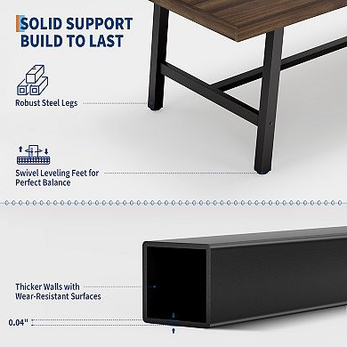 71" Modern Farmhouse Rectangular Dining Table - Adjustable Feet, Seats 6-10,Ideal for Kitchen/Dining