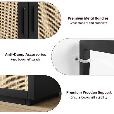 5 Tier Bookshelf Living Room Large Book Case and Book Shelves 5 Shelf Storage Tall Black Book Shelf