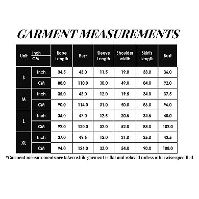 Women's 2-Piece Set Satin Slip Dress and Open Front Robe with Flowing Draped Sleeves