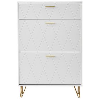 Shoe Cabinet with 3 Flip Drawers Freestanding Entryway Shoe Organizer