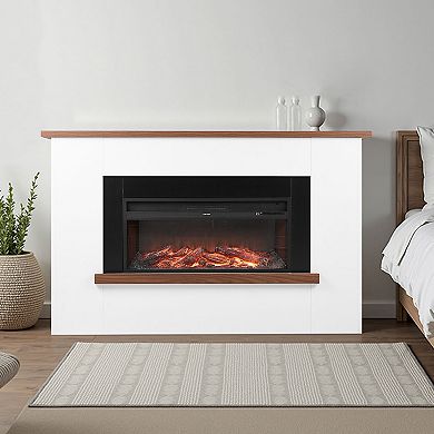 65.5" Freestanding Electric Fireplace Stove Heater with Mantel 1500W