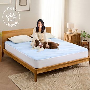 Unikome Soft Quilted Mattress Pad for Hot Sleepers Waterproof, Deep Elastic Skirt