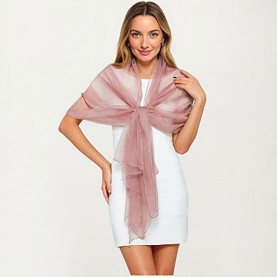 Women's Sheer Lightweight Chiffon Wrap with Soft Flowing Drape Delicate Edging
