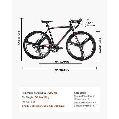 Road Bike 700C 14-Speed Lightweight Alloy Frame Racing Bike
