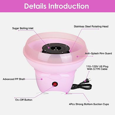 Portable Cotton Candy Maker Machine Electric Cotton Candy Express for Kids