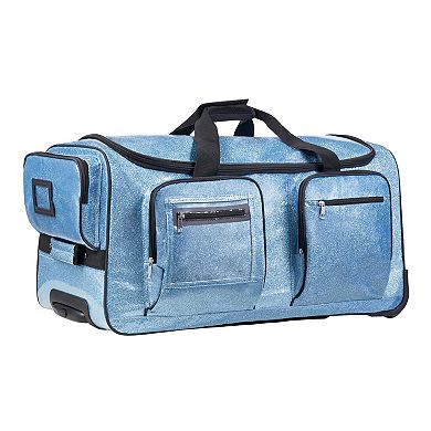 Dance Bag with Garment Rack 29" Rolling Duffel with Privacy Curtain Blue