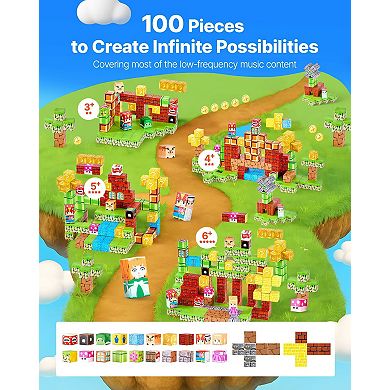 Magnetic Building Blocks 100pc STEM Building Cube Set for Kids