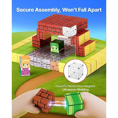Magnetic Building Blocks 100pc STEM Building Cube Set for Kids
