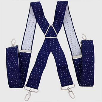 Men's Adjustable Suspenders 46 in Elastic Suspenders with Clips for Formal & Casual Wear