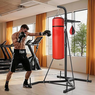 Punching Bag Stand 2-in-1 Heavy Duty Boxing and Speed Bag Stand Holds 140 LB
