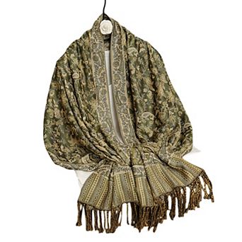 Women's Jacquard Paisley Shawl Scarf with Elegant Fringe Hem