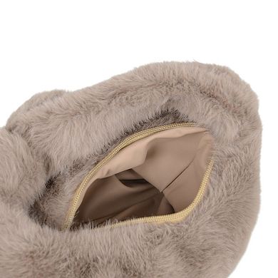 Women's Cute Soft Plush Bow Faux Fur Handbag Stylish Daily Shoulder Bag