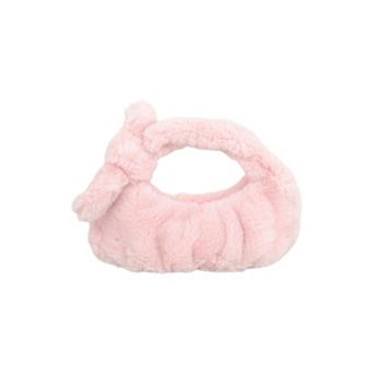 Women's Cute Soft Plush Bow Faux Fur Handbag Stylish Daily Shoulder Bag