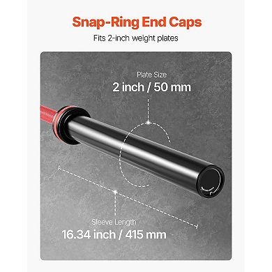 7FT Barbell Bar 2-Inch Olympic Weight Bar Knurled Grip 1000 LB Capacity