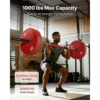 7FT Barbell Bar 2-Inch Olympic Weight Bar Knurled Grip 1000 LB Capacity